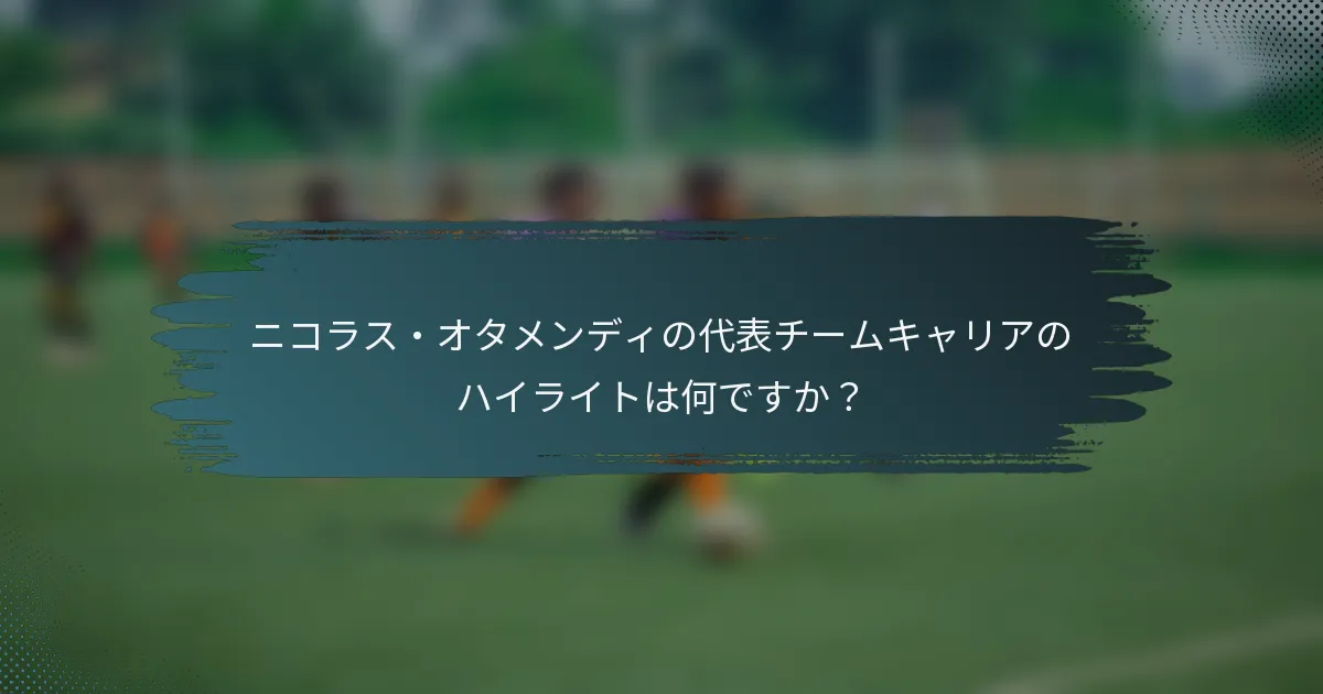 ニコラス・オタメンディの代表チームキャリアのハイライトは何ですか？